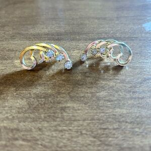 Elegant Gold and Silver Swirl Earrings